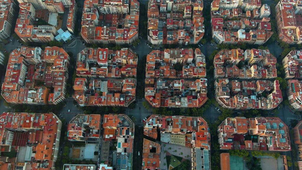 Vue aérienne de Barcelone